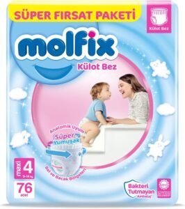 Molfix Süper Yumuşak Külot Bez 4 Beden (9-14 Kg) Maxi – Süper Fırsat 76 Adet