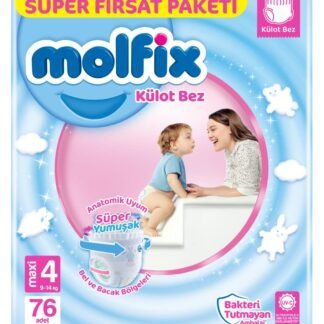 Molfix Süper Yumuşak Külot Bez 4 Beden (9-14 Kg) Maxi - Süper Fırsat 76 Adet