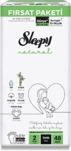 Sleepy Natural Mini Bebek Bezi 2 Numara (3-6 kg) 48 Adet Fırsat Paketi