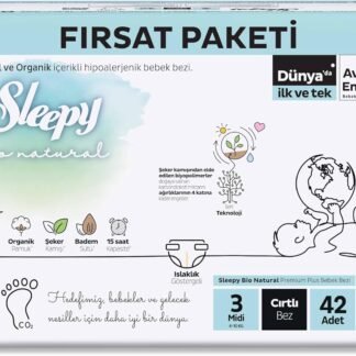 Sleepy Bio Natural 3 Numara Midi (4-9 kg) 42 Adet Fırsat Paketi | En Uygun Fiyat