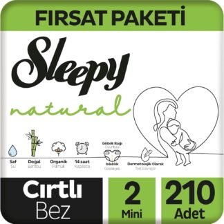 Sleepy Natural 2 Numara Mini Bebek Bezi Büyük Fırsat Paketi 210 Adet
