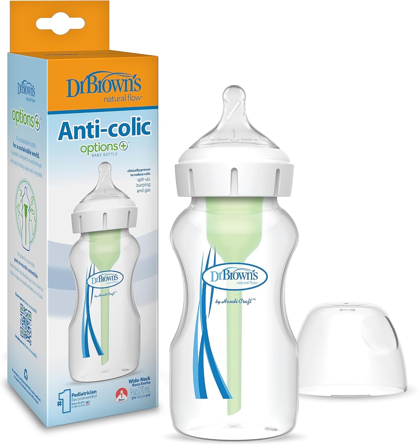 Dr. Brown's Gaz Yapmayan Geniş Ağızlı Biberon 270 ml - Ekonomik Seçim