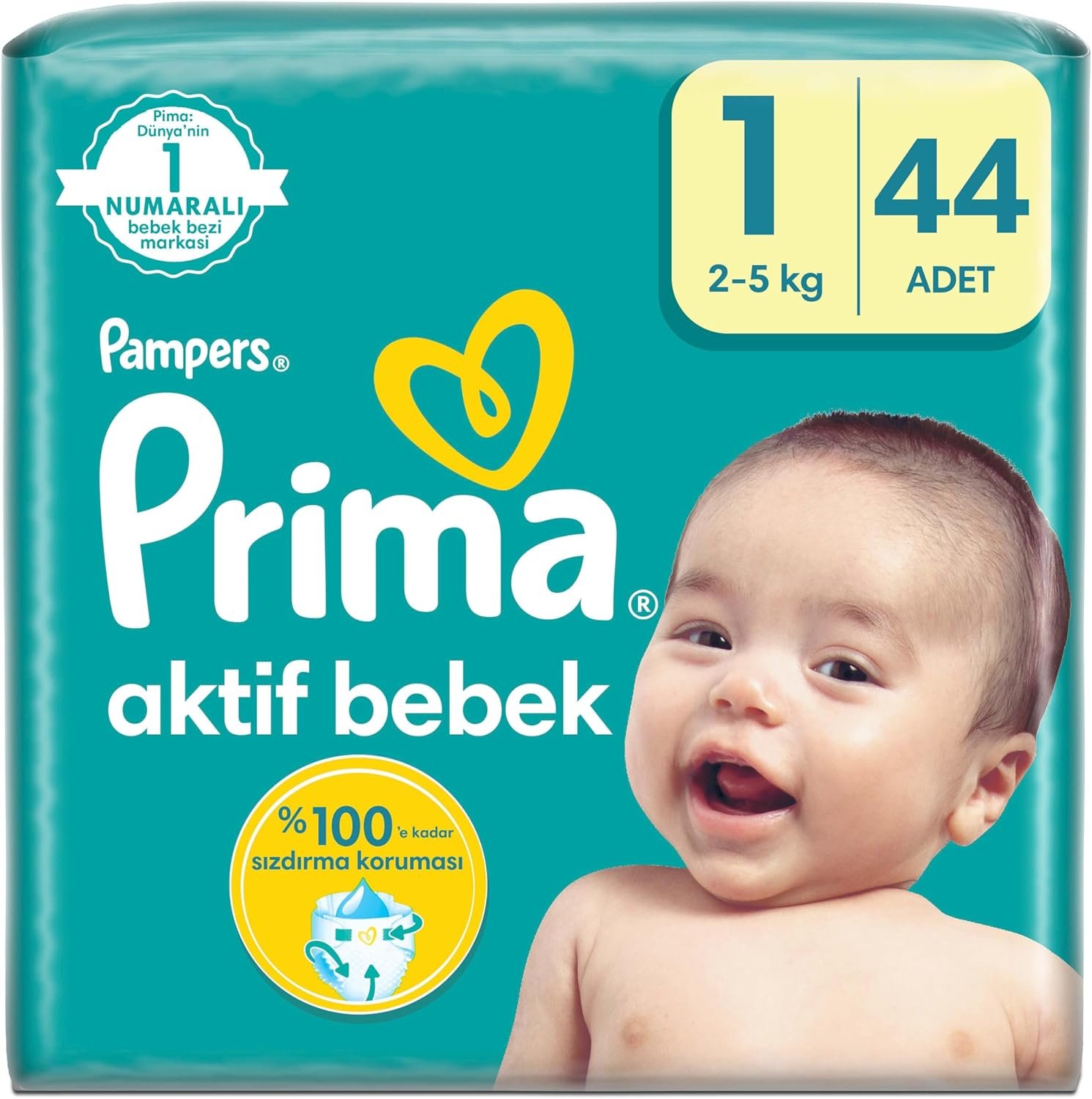 Prima Aktif Bebek 1 Beden Bebek Bezi - 44 Adet (2-5 kg) | Uygun Fiyat