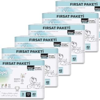 Sleepy Bio Natural 3 Numara Midi Bebek Bezi Fırsat Paketi 252 Adet | Cırtlı Bez