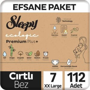 Sleepy Ecologic Premium Plus Efsane Paket Bebek Bezi 7 Numara XXL 112 Adet | En İyi Fiyat