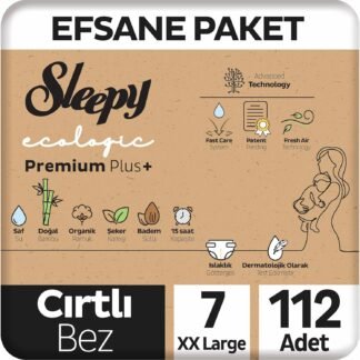 Sleepy Ecologic Premium Plus Efsane Paket Bebek Bezi 7 Numara XXL 112 Adet | En İyi Fiyat