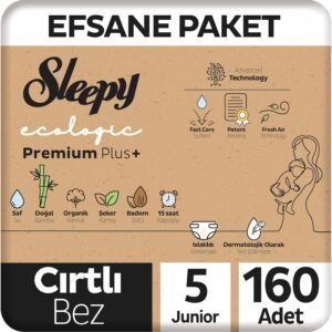 Sleepy Ecologic Premium Plus Efsane Paket Bebek Bezi 5 Numara (Junior) – 160 Adet
