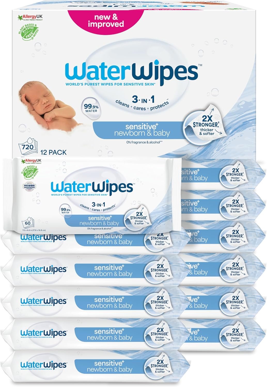 WaterWipes Yeni Doğan & Hassas Ciltler İçin 720 Yaprak - Mega Paket