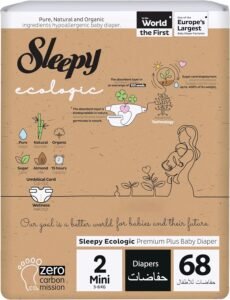 Sleepy Ecologic 2 Numara Mini Bebek Bezi Ekonomik Paket (68 Adet) | Ekolojik Bebek Bezi
