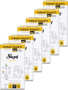 Sleepy Extra Günlük Aktivite 1 Numara Bebek Bezi – 300 Adet Fırsat Paketi | Yenidoğan Bezi