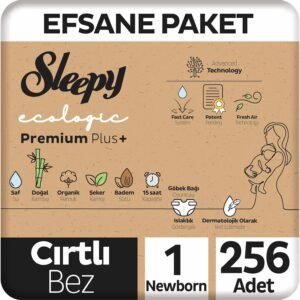 Sleepy Ecologic Premium Plus Efsane Paket Bebek Bezi 1 Numara (Yenidoğan) 256 Adet | En İyi Fiyat