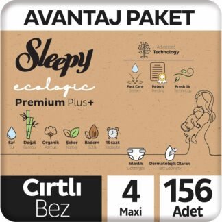 Sleepy Ecologic Premium Plus 4 Numara Maxi Bebek Bezi 156 Adet - Avantajlı Paket