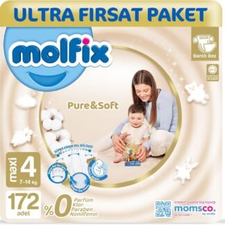 Molfix Pure & Soft Bebek Bezi 4 Beden Maxi 172 Adet | En Uygun Fiyat