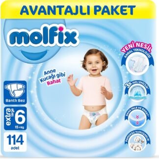 Molfix Bebek Bezi 6 Beden (Extra Large) Avantajlı Paket 114 Adet | Uygun Fiyat