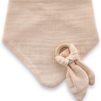 BabyJem Ahşap Diş Kaşıyıcılı Bürümcük Müslin Önlük Somon - Günlük Kullanım