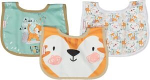 Sitilin Çift Katlı Çıtçıtlı Su Geçirmez Bebek Mama ve Salya Önlük 3 Adet – Ekonomik Paket