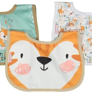 Sitilin Çift Katlı Çıtçıtlı Su Geçirmez Bebek Mama ve Salya Önlük 3 Adet - Ekonomik Paket