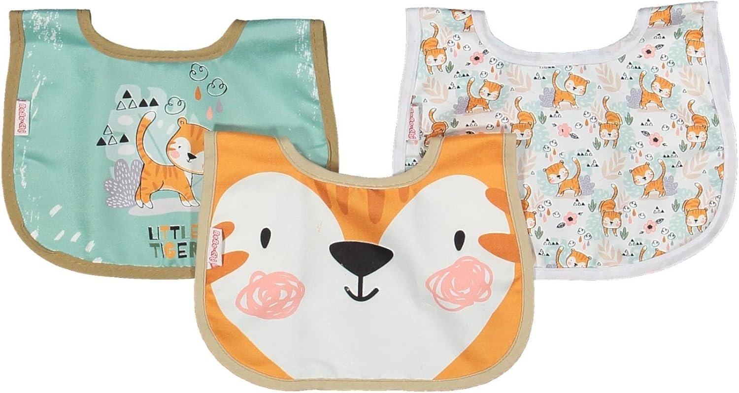 Sitilin Çift Katlı Çıtçıtlı Su Geçirmez Bebek Mama ve Salya Önlük 3 Adet - Ekonomik Paket