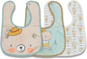 Sitilin Çift Katlı Çıtçıtlı Su Geçirmez Bebek Mama ve Salya Önlük 3 Adet – Ekonomik Paket