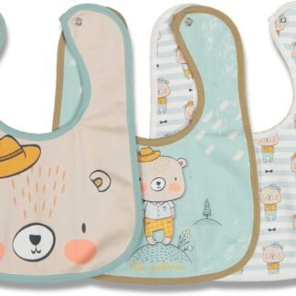 Sitilin Çift Katlı Çıtçıtlı Su Geçirmez Bebek Mama ve Salya Önlük 3 Adet - Ekonomik Paket