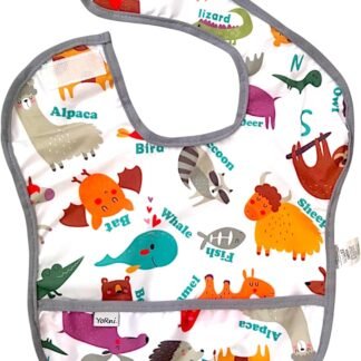 Yorni 6-24 Ay Zoo Sızdırmaz, Cepli ve Boyundan Cırtlı Bebek Mama Önlüğü - Ekonomik Seçim