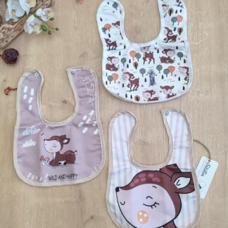 Sitilin Çift Katlı Çıtçıtlı Bebek Mama ve Salya Önlük 3 Adet - Ekonomik Seçim