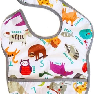 yorni Sızdırmaz Cepli ve Boyundan Cırtlı Bebek Mama Önlüğü Zoo - Ekonomik Seçim