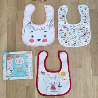 Sitilin Çift Katlı Çıtçıtlı Su Geçirmez Bebek Mama ve Salya Önlük 3 Adet Ekonomik Paket